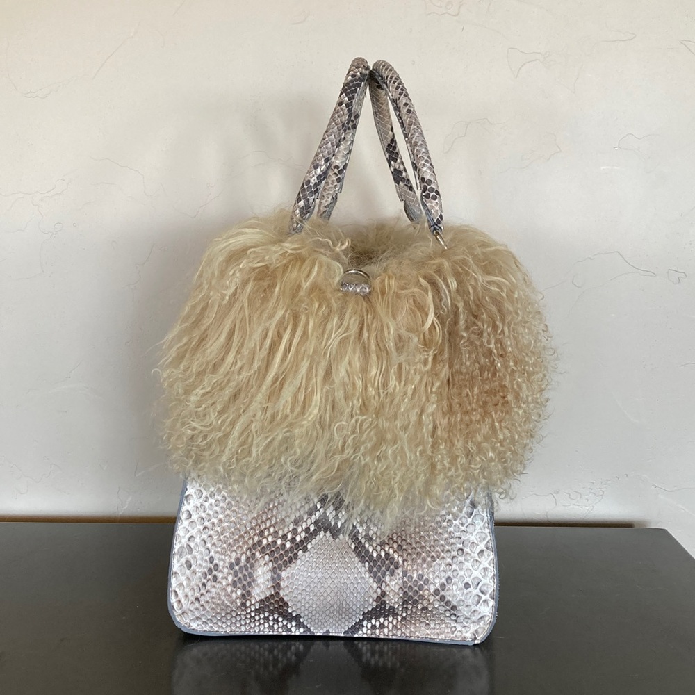 Python Mongolian Lamb Custom Made Handbag - image 9